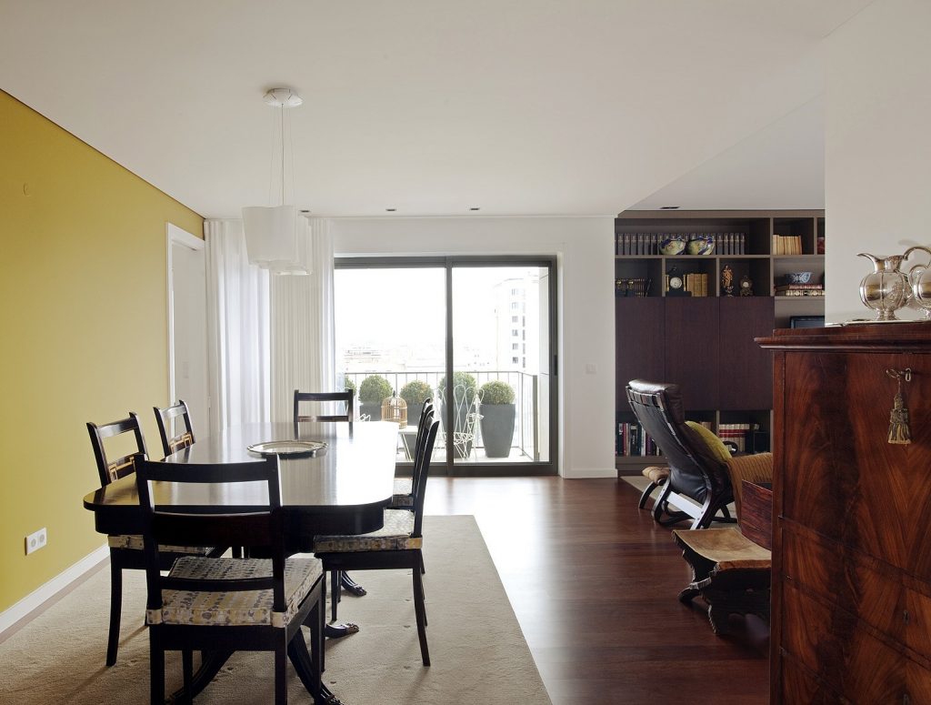 Projeto design de interiores, sala de jantar, apartamento em Aveiro. Porto (Portugal). Códigodesign