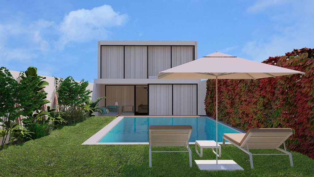 Projeto Design de Interiores e exterior, CódigoDesign, jardim com piscina. Guimarães Portugal
