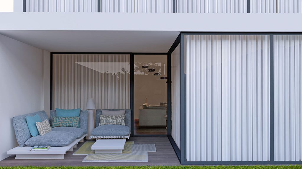 Projeto Design de Interiores e exterior, CódigoDesign, terraço lazer sofás. Guimarães Portugal