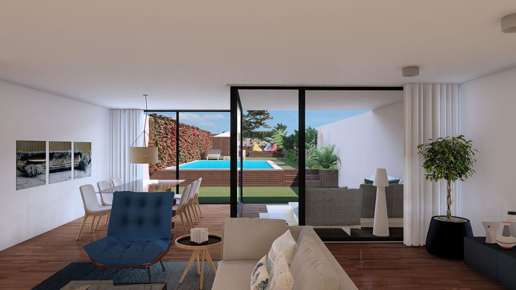 Projeto Design de Interiores e exterior, CódigoDesign, sala de estar. Guimarães Portugal