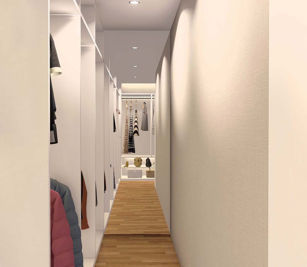 Projeto Design de Interiores, CódigoDesign, quarto suite com walking closet, Guimarães Portugal